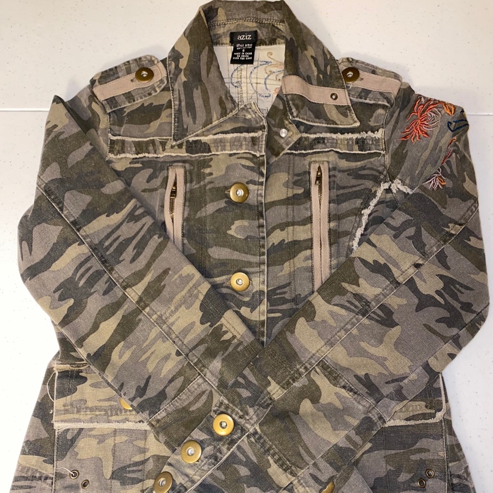 Aziz Embroidered Camo Jacket
